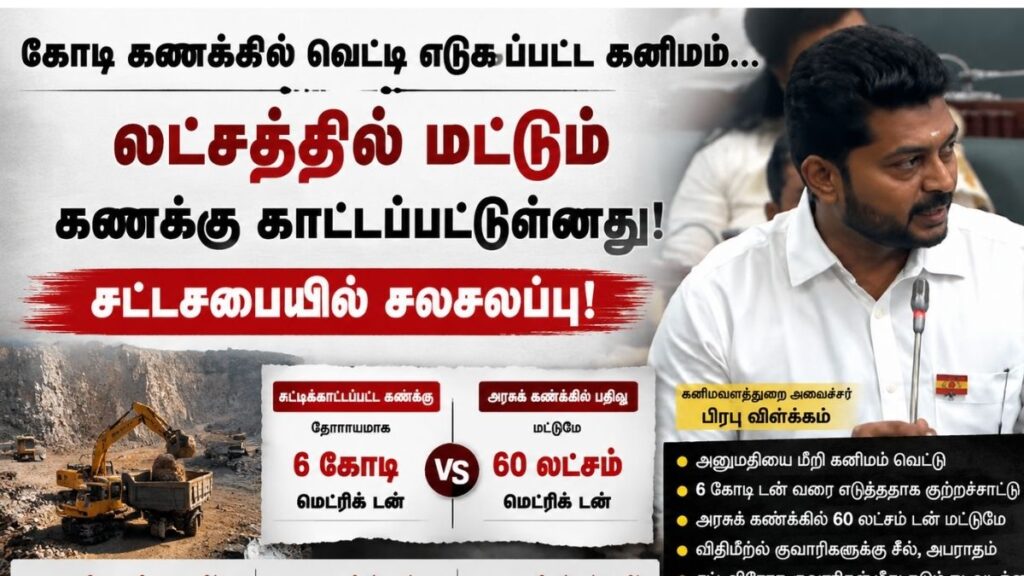 “கோடியில் கனிமம் வெட்டி குவிப்பு… லட்சத்தில் மட்டும் கணக்கு பதிவு! சட்டப்பேரவையில் சலசலப்பு!”